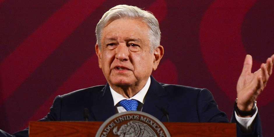 El Presidente de México, Andrés Manuel López Obrador, en su conferencia diaria matutina desde Palacio Nacional el 24 de marzo de 2023
