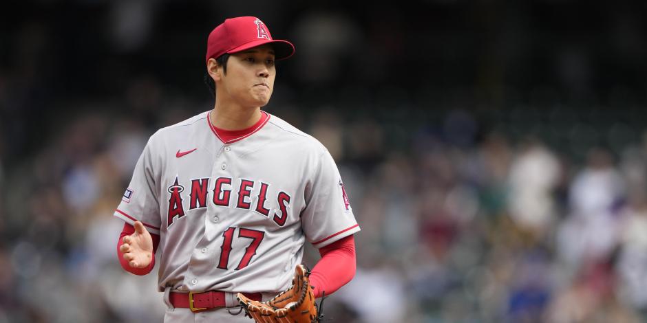 Shohei Ohtani durante un partido de los Angels en la MLB.