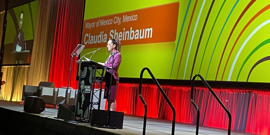 Claudia Sheinbaum en la Cumbre de las Ciudades de las Américas.