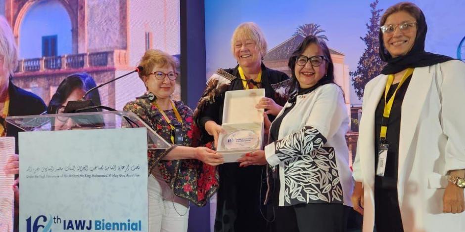 Norma Piña, ministra presidenta de la Suprema Corte de Justicia de la Nación, fue reconocida con el Premio de Derechos Humanos de la Asociación Internacional de Mujeres Juezas por su labor en la justicia de género.