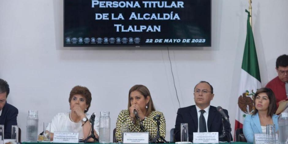 Alcaldesa de Tlalpan estuvo este lunes en el Congreso de la Ciudad de México.