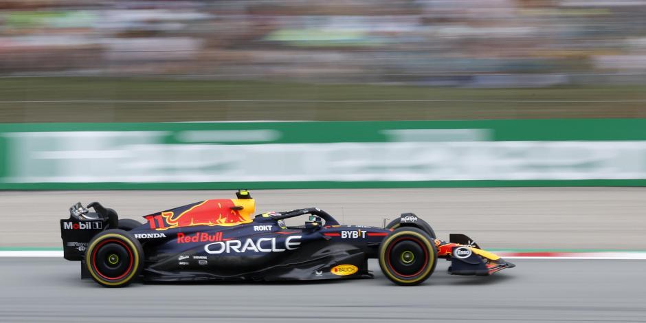 El Red Bull de Checo Pérez en el Gran Premio de España de F1.