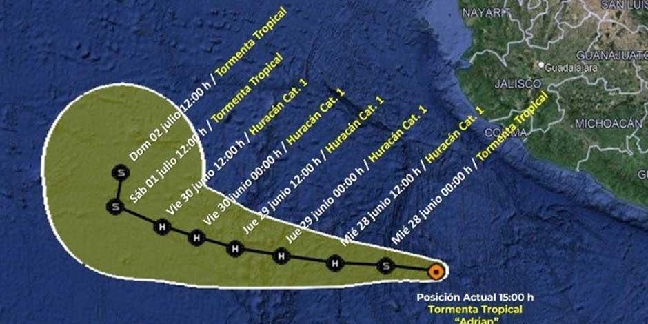 Se forma Adrián, primera Tormenta Tropical de la temporada en el océano Pacífico