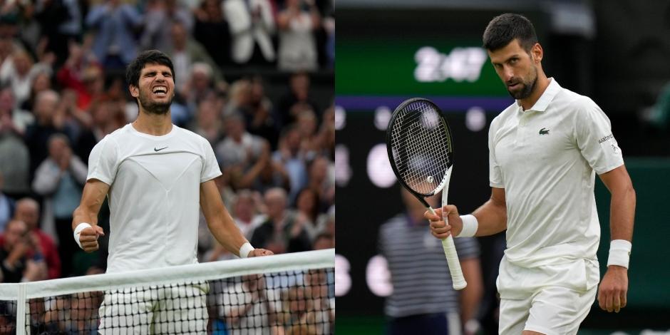 Carlos Alcaraz y Novak Djokovic en Wimbledon