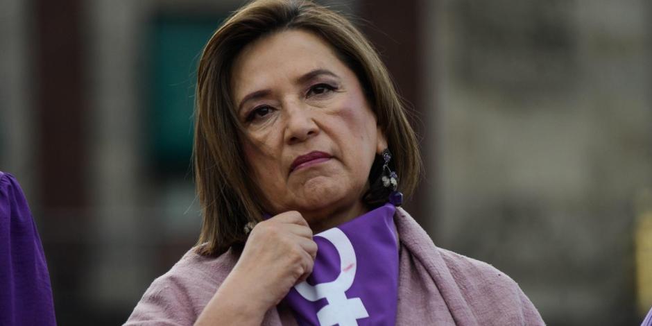 Xóchitl Gálvez, en una manifestación en favor de erradicar la violencia contra las mujeres, en marzo 2023.