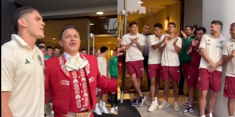 Los futbolistas de la Selección Mexicana recibieron una serenata de parte de los aficionados la noche previa a la Final de la Copa Oro 2023 contra Panamá.