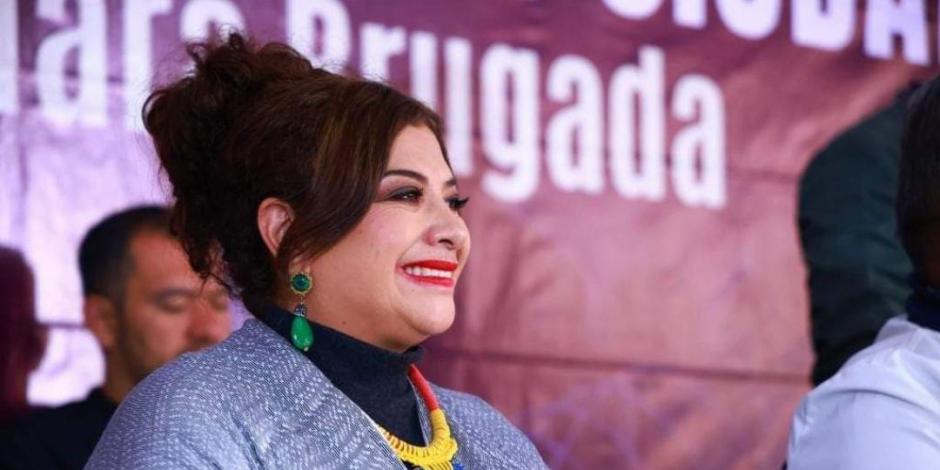 La alcaldesa de Iztapalapa, Clara Brugada, en imagen tomada de sus redes, ayer.
