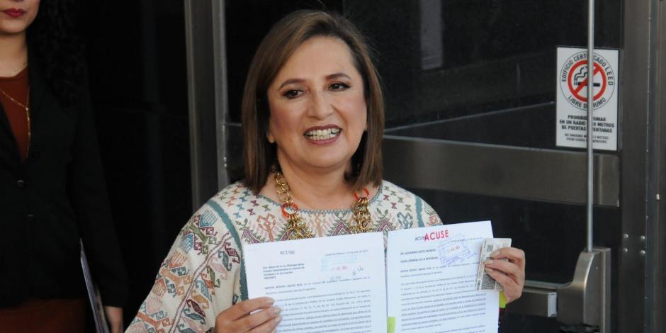 La senadora panista, Xóchitl Gálvez, acudió a la Fiscalía General de la República (FGR) para pedir el acceso a las carpetas de investigación qué existen en su contra.