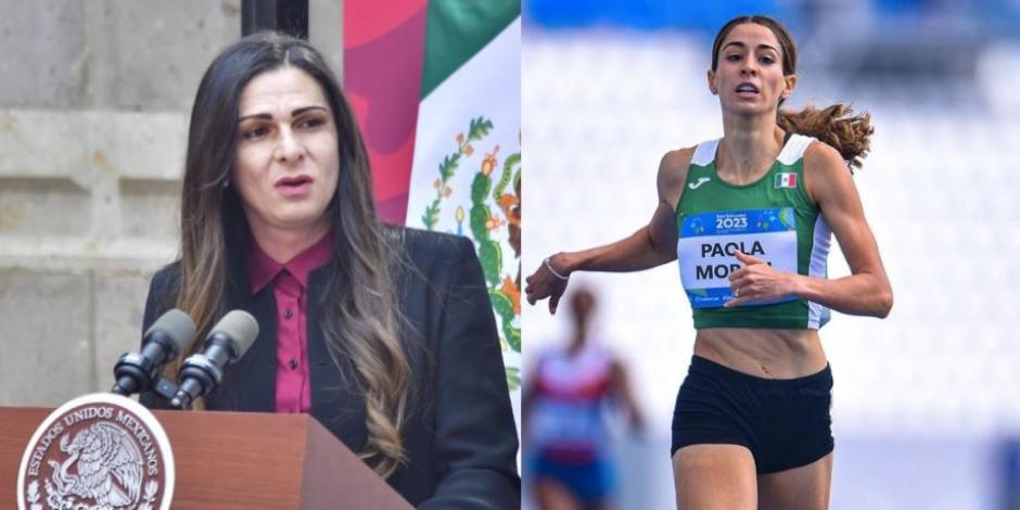 Paola Morán superó el récord nacional en los 400 metros planos de Ana Guevara, directora de la Conade.