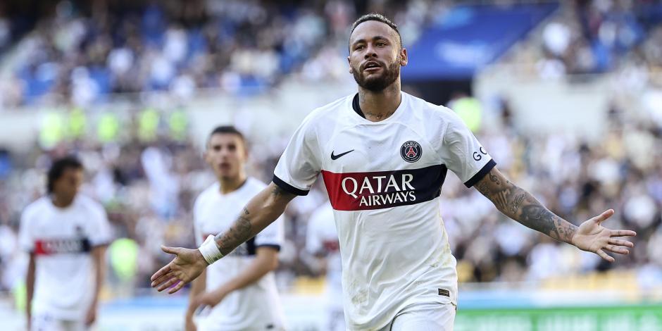 Neymar celebra un gol con el PSG en el amistoso contra Jeonbuk Hyundai, el pasado 3 de agosto.