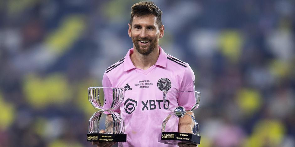 Lionel Messi tras ganar el título de la Leagues Cup 2023, en donde fue el Mejor Jugador (MVP) y el máximo anotador.