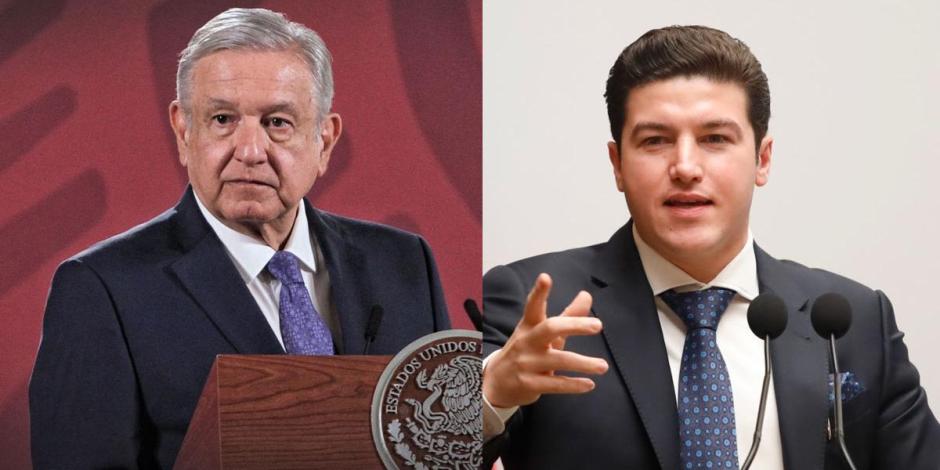 Presidente López Obrador (izq.) afirma que Samuel García (der.) es un buen gobernador.