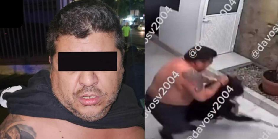 Policía de la Ciudad de México detiene a hombre que golpeó a mujer y la arrastró jalándola del pelo, en la colonia Narvarte.