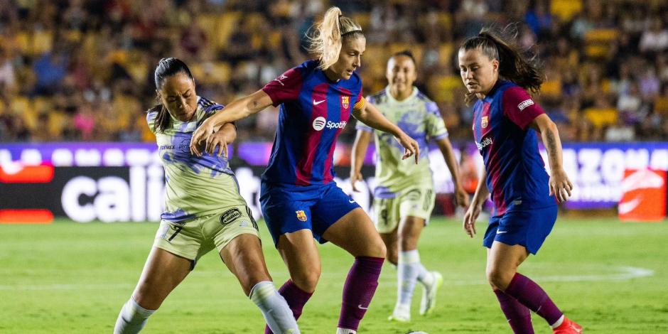 El Barcelona Femenil se impuso por la mínima diferencia a Tigres Femenil en Monterrey.