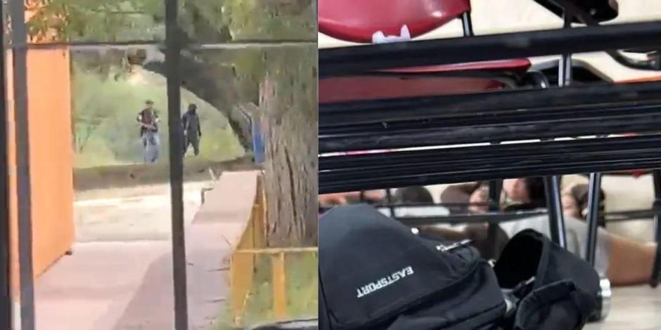 Sujetos armados entran a secundaria de Zacatecas y causan pánico en estudiantes, quienes tuvieron que esconderse debajo de sus pupitres.