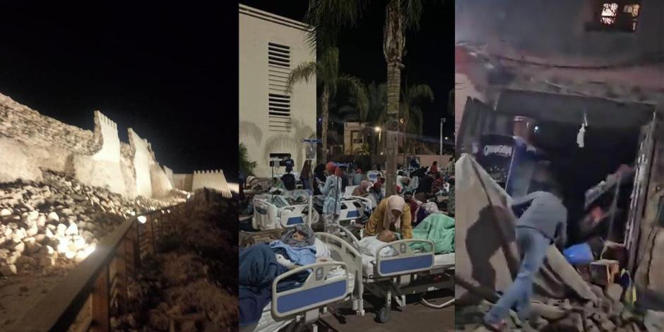Imágenes difundidas en redes de los daños por el sismo en Marruecos.