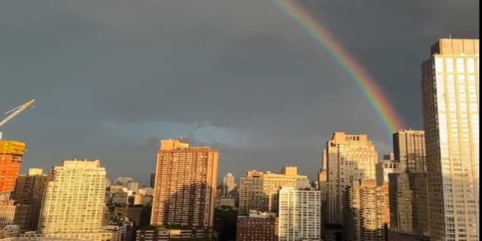Gran arcoíris enmarca la ciudad de Nueva York a 22 años de los ataques del 11 de septiembre