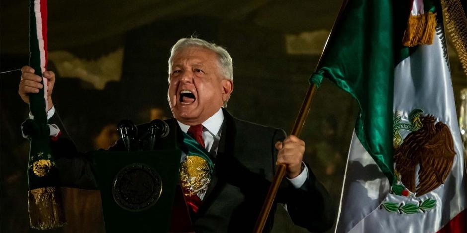 El Presidente Andrés Manuel López Obrador dio su quinto Grito de Independencia desde el balcón presidencial en Palacio Nacional