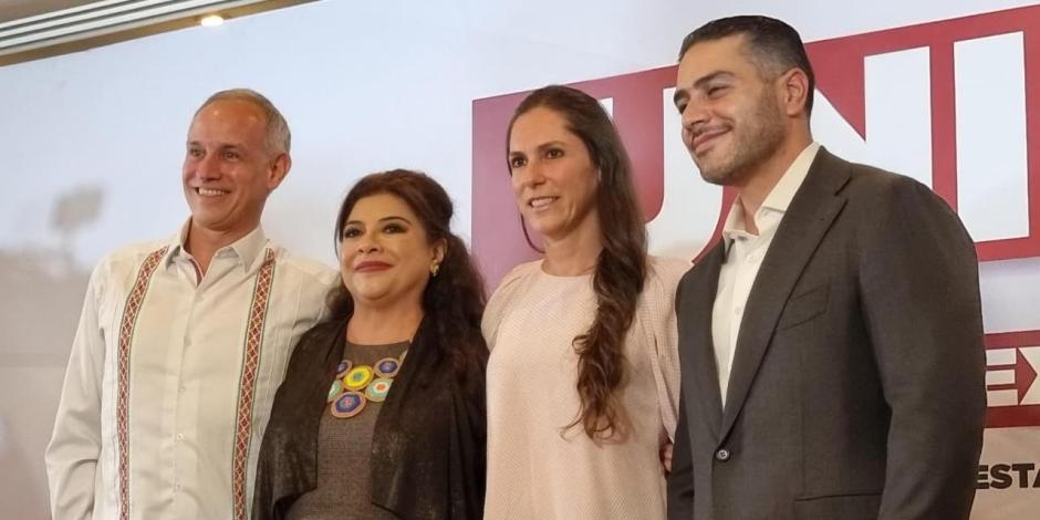 Hugo López-Gatell, Clara Brugada, Mariana Boy y Omar García Harfuch, quienes aspiran a ser el candidato de Morena al GCDMX en 2024.