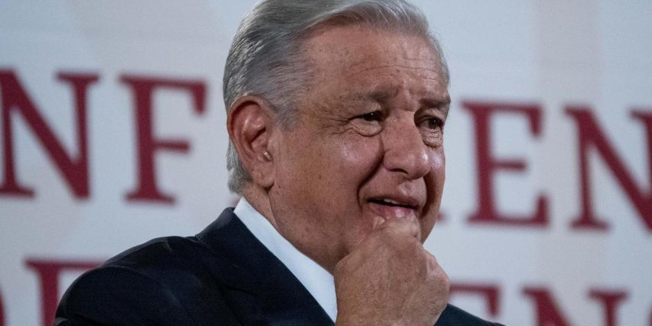 Andrés Manuel López Obrador, presidente de México, ofrece su conferencia de prensa este lunes 9 de octubre del 2023, desde Palacio Nacional, en la CDMX.