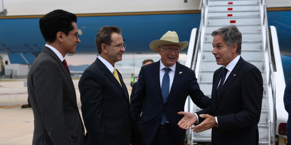 Antony Blinken, secretario de Estado de los Estados Unidos fue recibido Esteban Moctezuma, embajador de México en Estados Unidos.