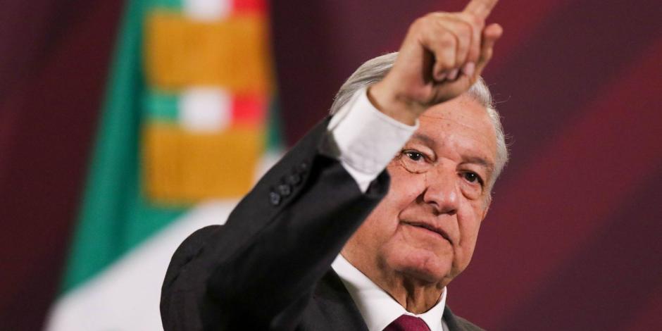Presidente López Obrador durante una conferencia de prensa matutina desde Palacio Nacional.
