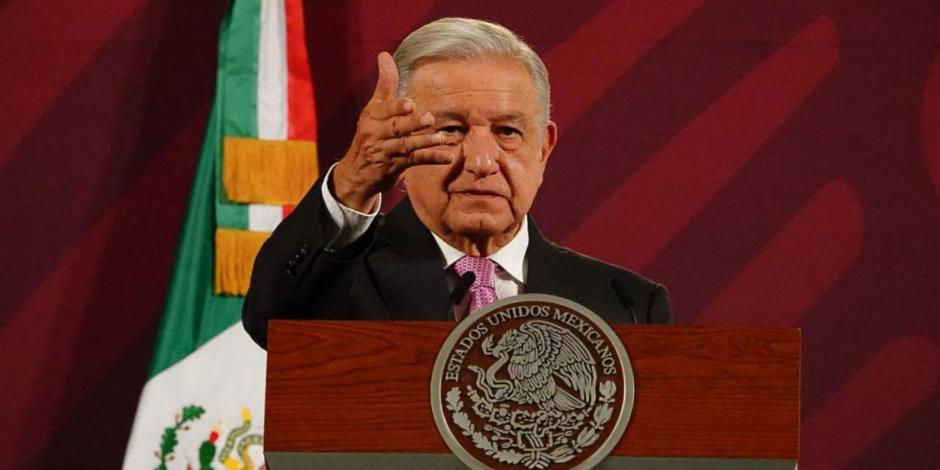Presidente López Obrador, durante conferencia matutina desde Palacio Nacional.