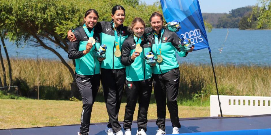 Las kayakistas Karina Alanís, Maricela Montemayor, Brenda Gutiérrez y Beatriz Briones ganaron un histórico oro para México en los Juegos Panamericanos 2023.
