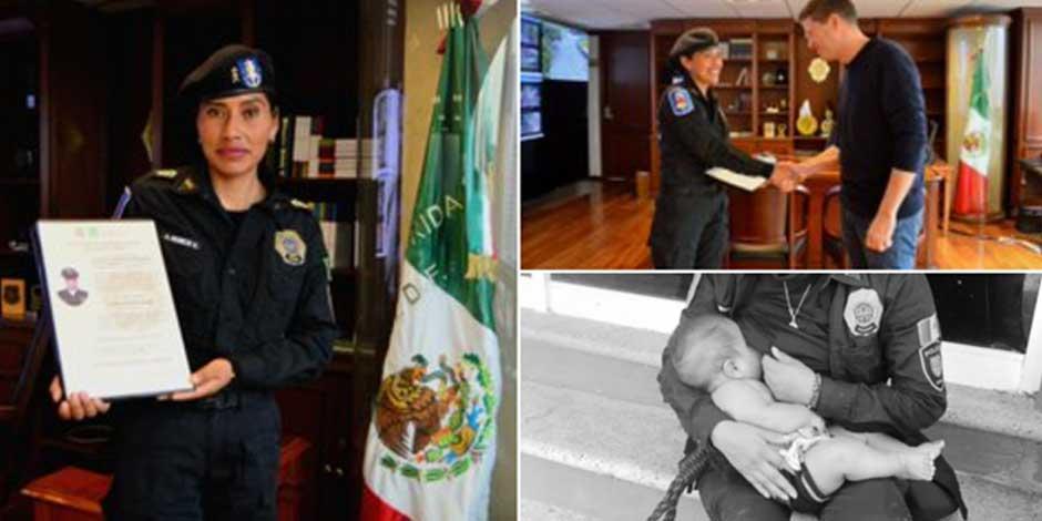 Mujer policía de SSC amamanta a bebé que no había comido en Acapulco