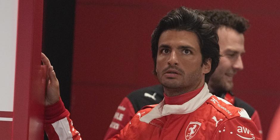 Carlos Sainz, de Ferrari, en las prácticas del Gran Premio de Las Vegas de Fórmula 1.