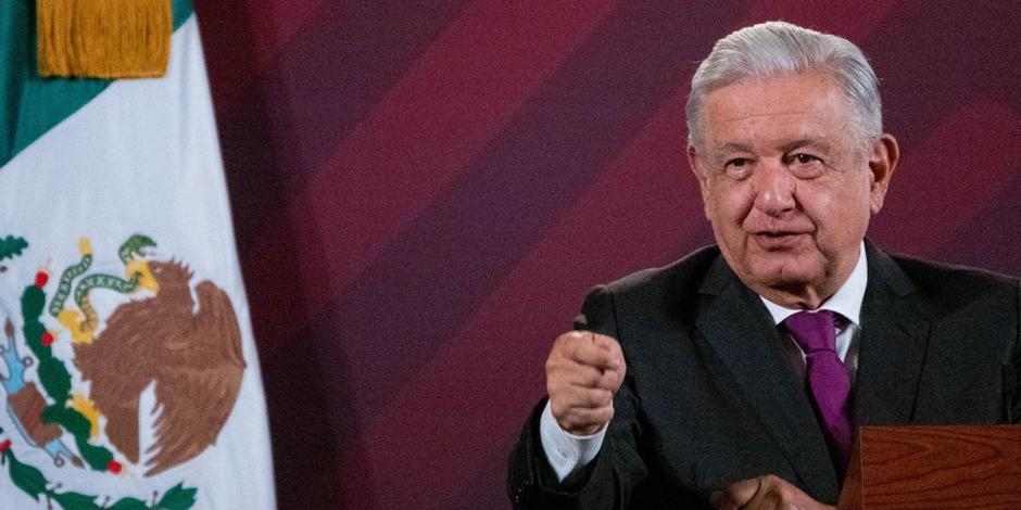 El presidente López Obrador, ayer, en conferencia matutina.