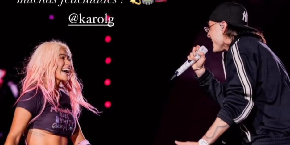 Karol G invita a Peso Pluma a su concierto a cantar 'QLONA' (VIDEO)