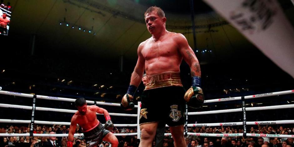 Saúl 'Canelo' Álvarez durante su pelea contra el británico John Ryder el 6 de mayo de 2023.
