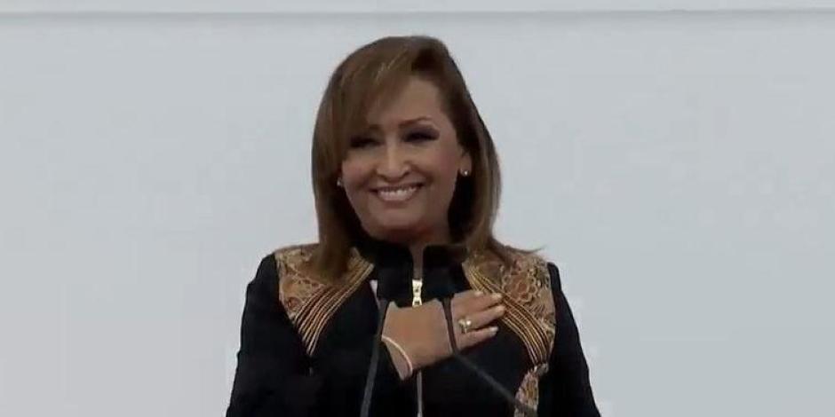 Lorena Cuéllar, gobernadora constitucional de Tlaxcala.