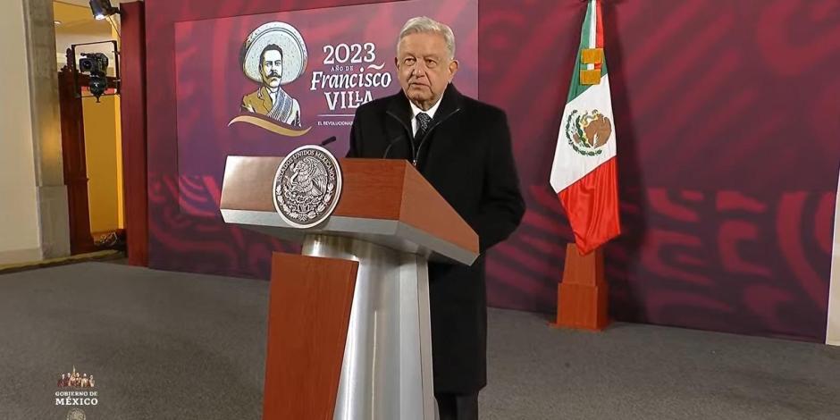 Andrés Manuel López Obrador este lunes en Palacio Nacional.