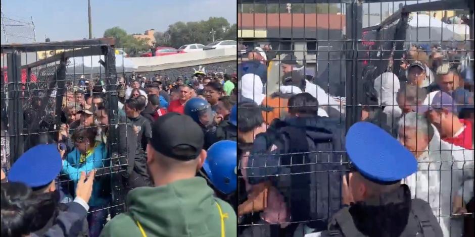 Aficionados tiran las puertas y arman un caos en el Estadio Azteca para conseguir un boleto para la final América vs Tigres