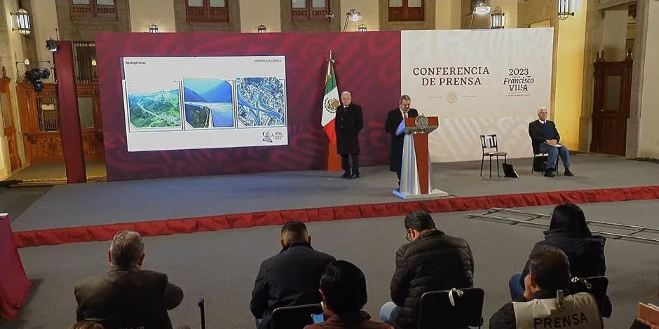 Jorge Nuño esta mañana en Palacio Nacional en la conferencia de AMLO.