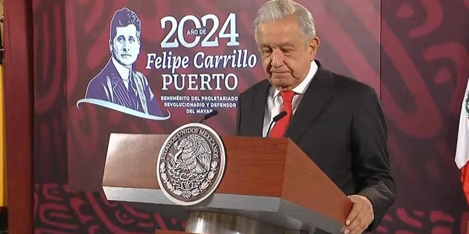 Andrés Manuel López Obrador este 11 de enero del 2024.