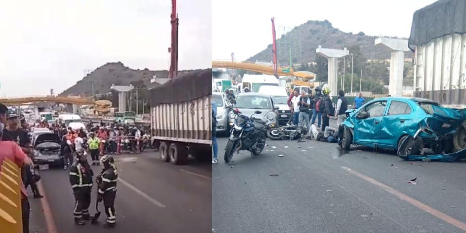 Tráiler sin frenos provoca fuerte accidente en la México-Puebla.