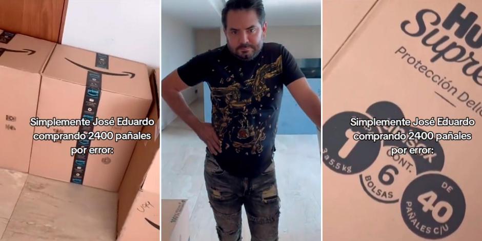 José Eduardo Derbez compra por error 2400 pañales para su bebé que espera con Dalay y se vuelve viral: "no le calculé