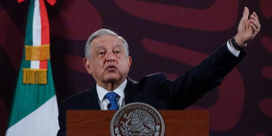 Presidente López Obrador durante una conferencia de prensa.