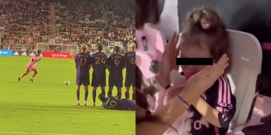 Lionel Messi da un balonazo a una niña en el Inter Miami vs Orlando City
