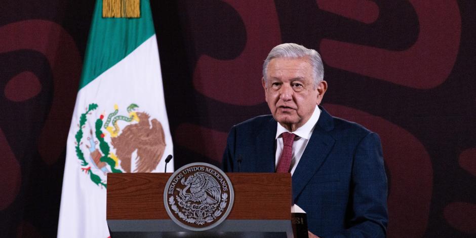 El Jefe del Ejecutivo federal, Andrés Manuel López Obrador, en conferencia de prensa.