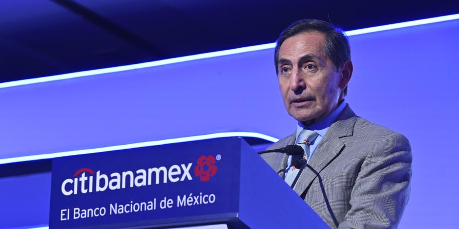 El titular de Hacienda, Rogelio Ramírez de la O, ayer, en el evento de Citibanamex.