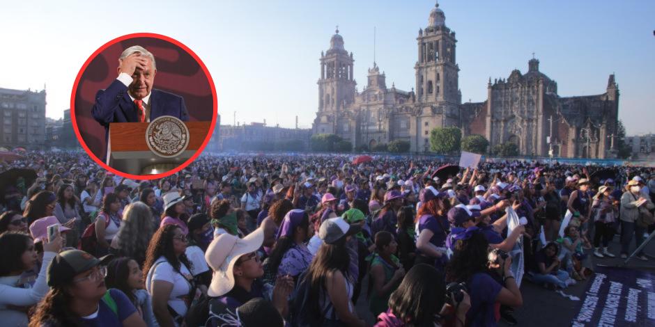 El presidente de México afirma que en las marchas del 8M las manifestantes 'se portaron muy bien'.