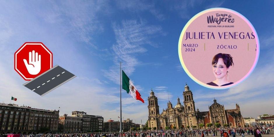 Habrá calles cerradas por el concierto de Julieta Venegas en el Zócalo.