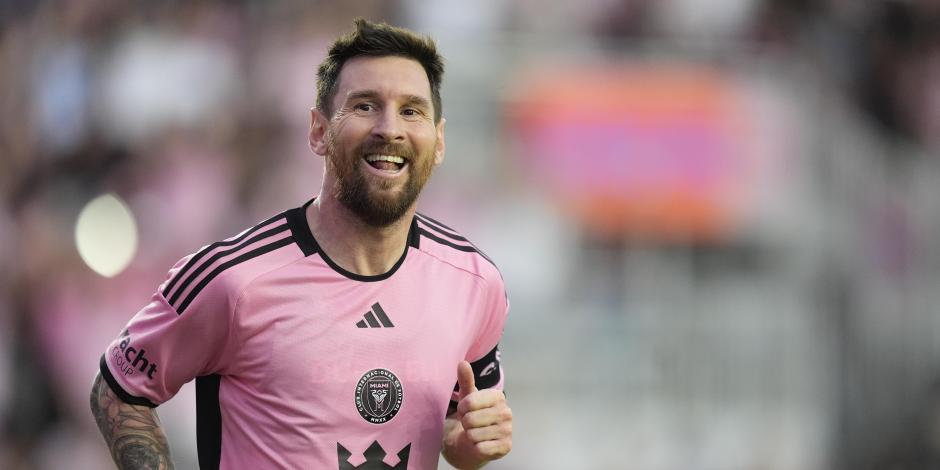 Lionel Messi celebra una anotación con el Inter Miami en un partido de la MLS.