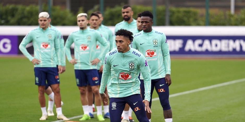 Futbolistas de la Selección de Brasil en un entrenamiento de cara a sus compromisos en la Fecha FIFA de marzo del 2024.