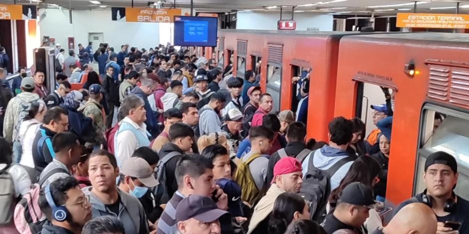 Reportan aglomeraciones en Línea 7 del Metro CDMX