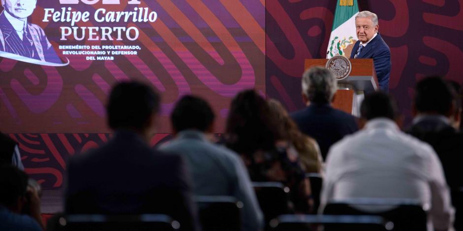 El Presidente López Obrador, ayer, en conferencia de prensa.